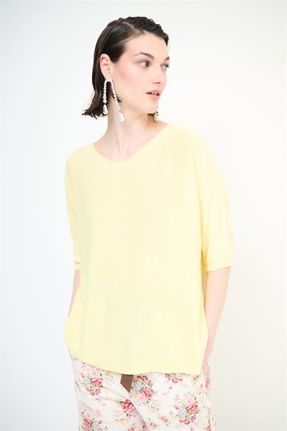 MAGLIA OVER CON MANICA PIPISTRELLO E RIGA DAV.