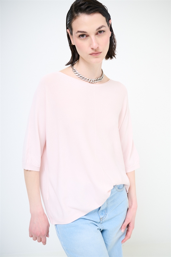 MAGLIA OVER CON MANICA PIPISTRELLO E RIGA DAV.