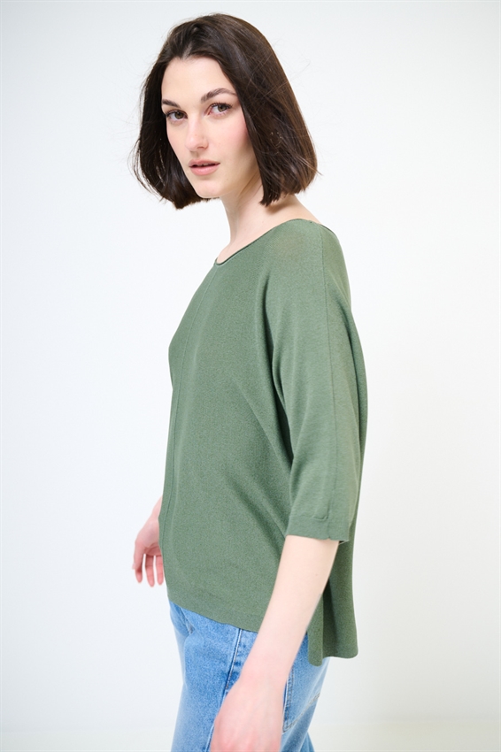 MAGLIA OVER CON MANICA PIPISTRELLO E RIGA DAV.