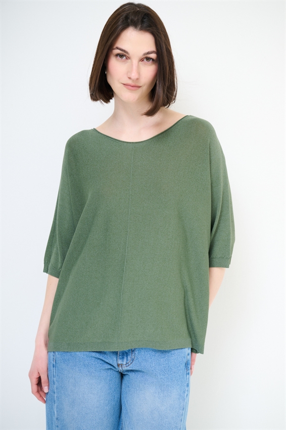 MAGLIA OVER CON MANICA PIPISTRELLO E RIGA DAV.