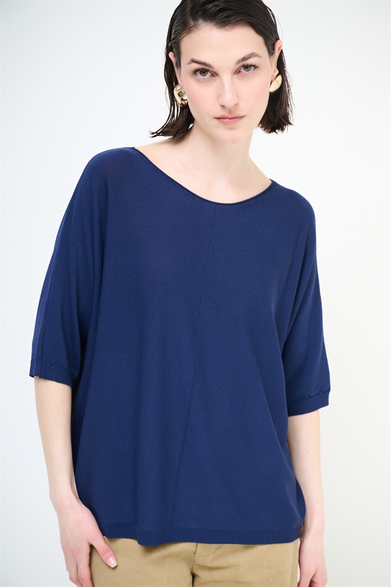 MAGLIA OVER CON MANICA PIPISTRELLO E RIGA DAV.