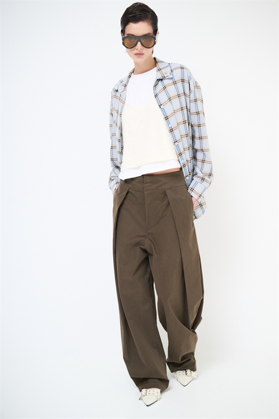 PANTALONE DRITTO CON PIEGA DAVANTI