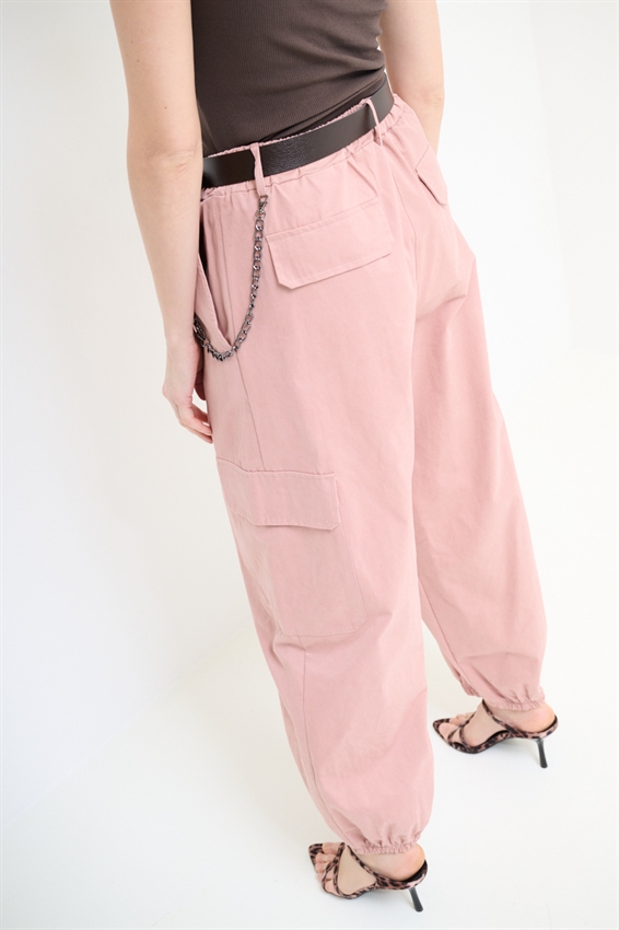 PANTALONE CARGO CON ELASTICO E CINTURA