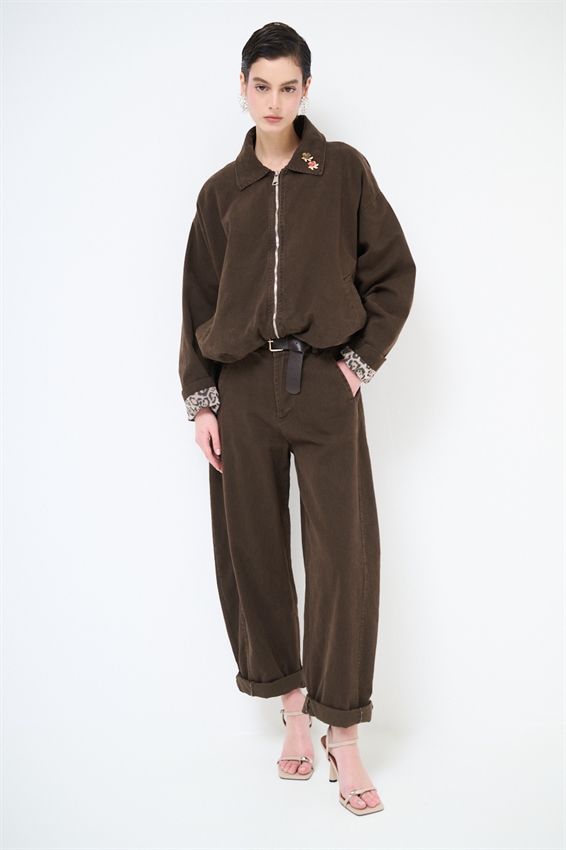 PANTALONE OVETTO DRILL LAVATO + CINTURA