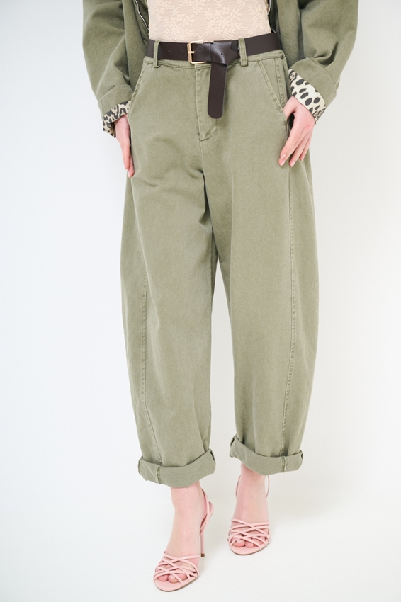 PANTALONE OVETTO DRILL LAVATO + CINTURA