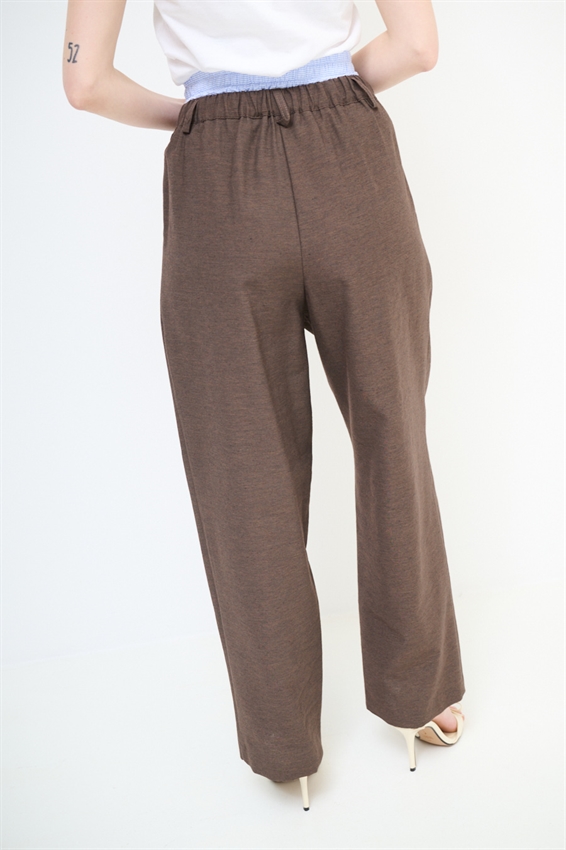 PANTALONE CON CINTURINO A RIGHE ELASTICO