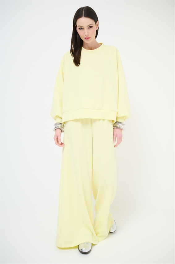 PANTAPALAZZO IN FELPA MODAL CON COULISSE