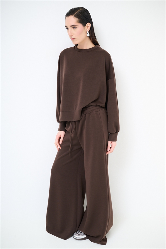 PANTAPALAZZO IN FELPA MODAL CON COULISSE