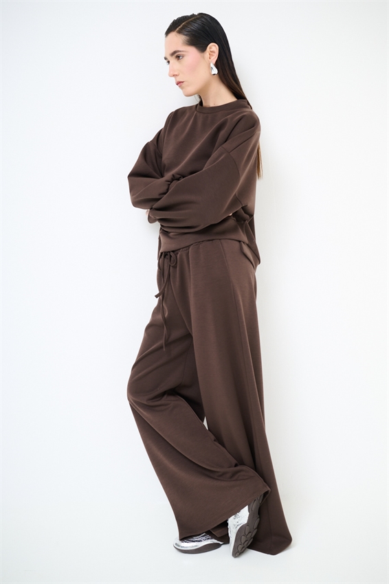 PANTAPALAZZO IN FELPA MODAL CON COULISSE