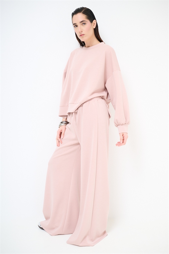 PANTAPALAZZO IN FELPA MODAL CON COULISSE