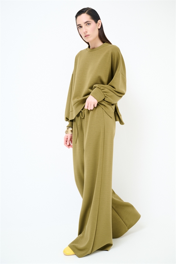 PANTAPALAZZO IN FELPA MODAL CON COULISSE