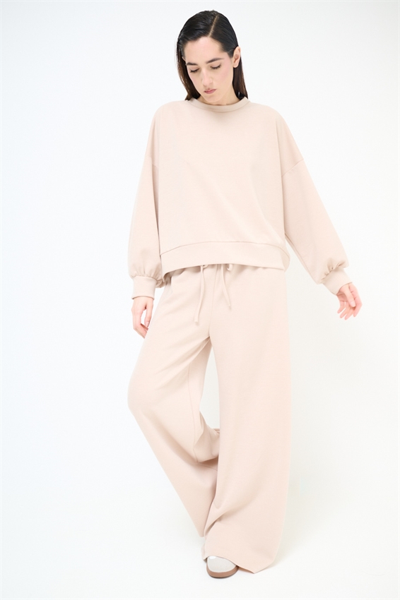 PANTAPALAZZO IN FELPA MODAL CON COULISSE