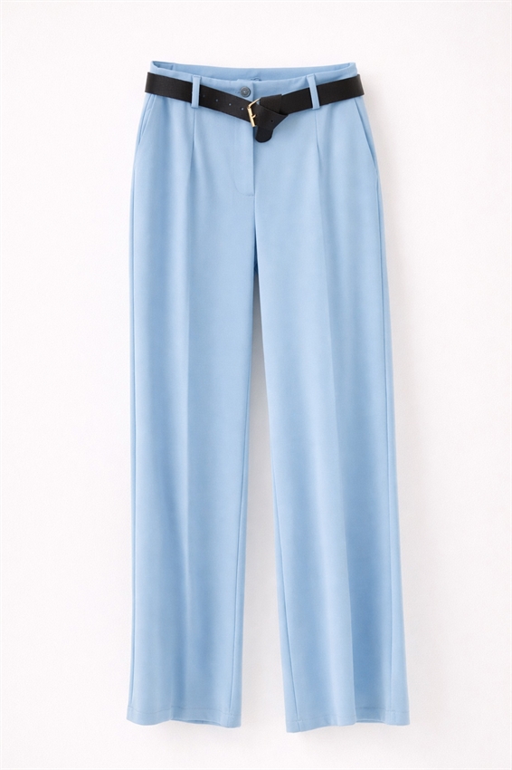 PANTA PALAZZO CON CINTURA IN PUNTO MILANO