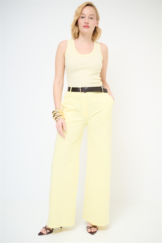 PANTA PALAZZO CON CINTURA IN PUNTO MILANO