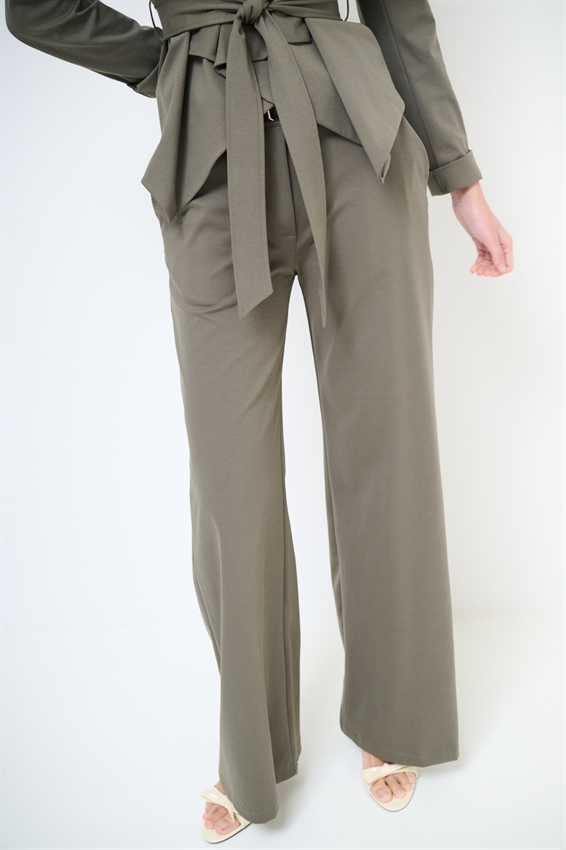 PANTA PALAZZO CON CINTURA IN PUNTO MILANO