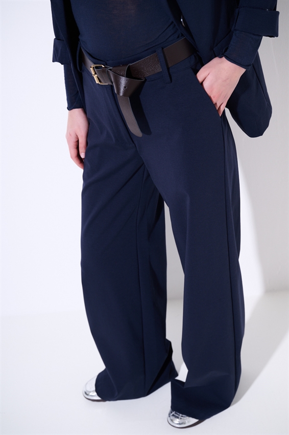 PANTA PALAZZO CON CINTURA IN PUNTO MILANO