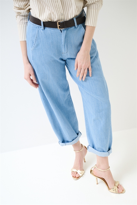 PANTA BALLOON CON TAGLI SUL FIANCO