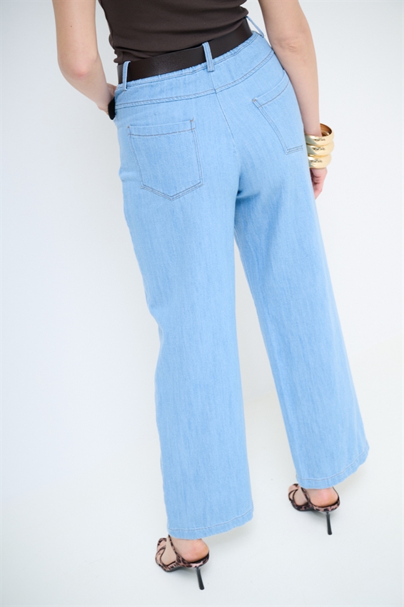 PANTALONE GAMBA DRITTA IN DENIM CON CINTURA