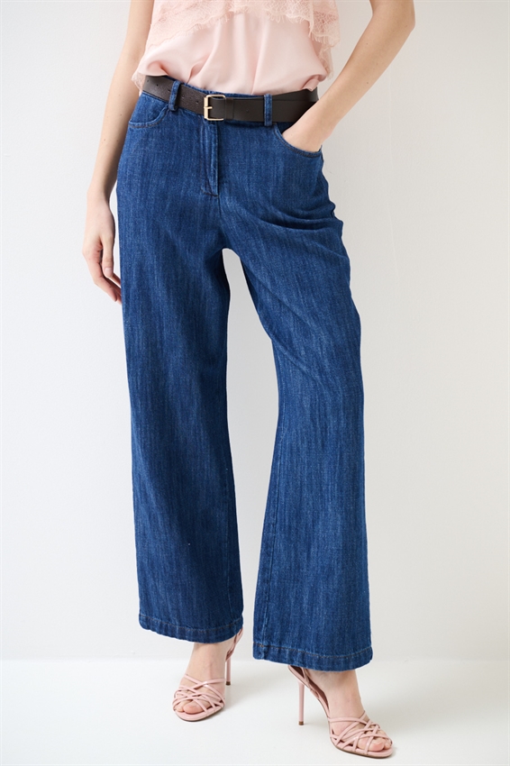 PANTALONE GAMBA DRITTA IN DENIM CON CINTURA