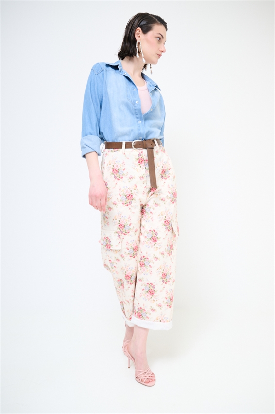 PANTALONE BALLOON IN GABARDINA A FANTASIA