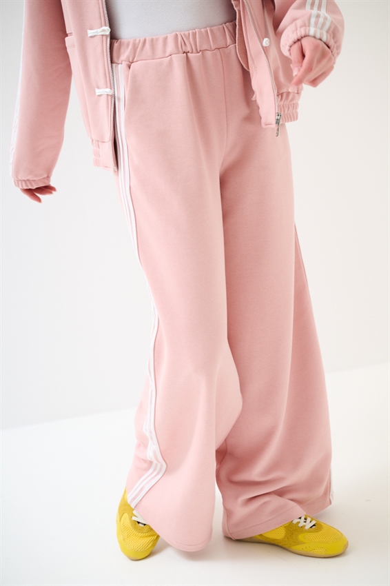 PANTALONE FELPA A PALAZZO CON BANDE