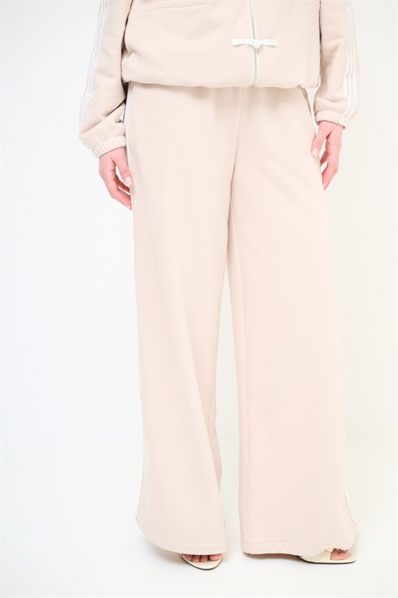 PANTALONE FELPA A PALAZZO CON BANDE