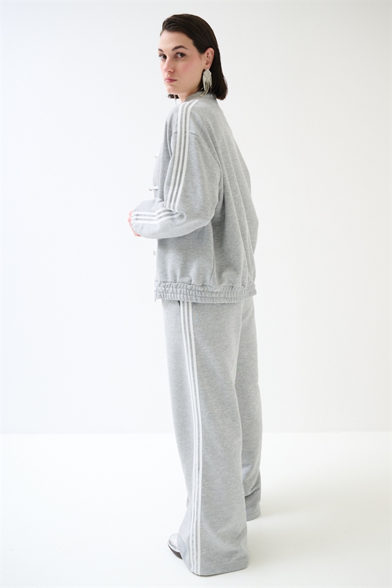 PANTALONE FELPA A PALAZZO CON BANDE