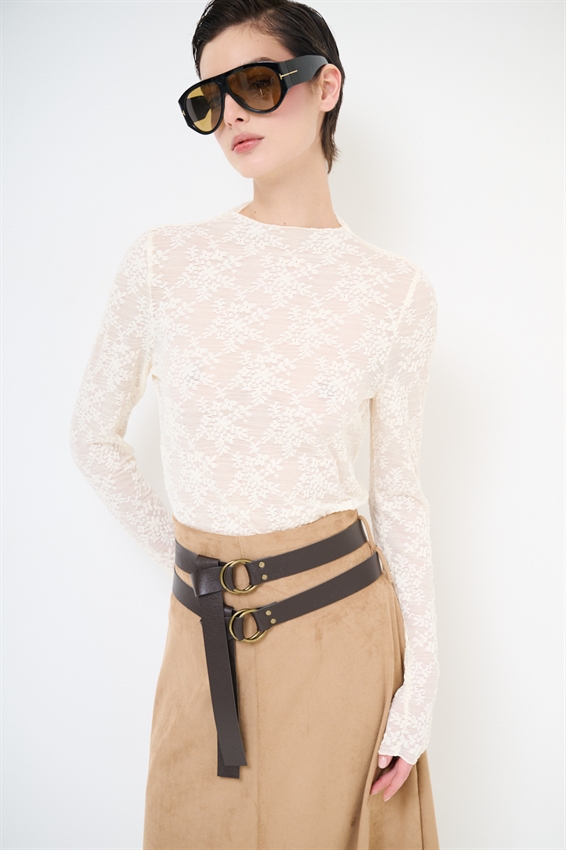 TOP IN PIZZO MANICA LUNGA STRETCH