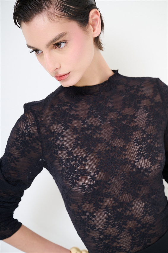 TOP IN PIZZO MANICA LUNGA STRETCH