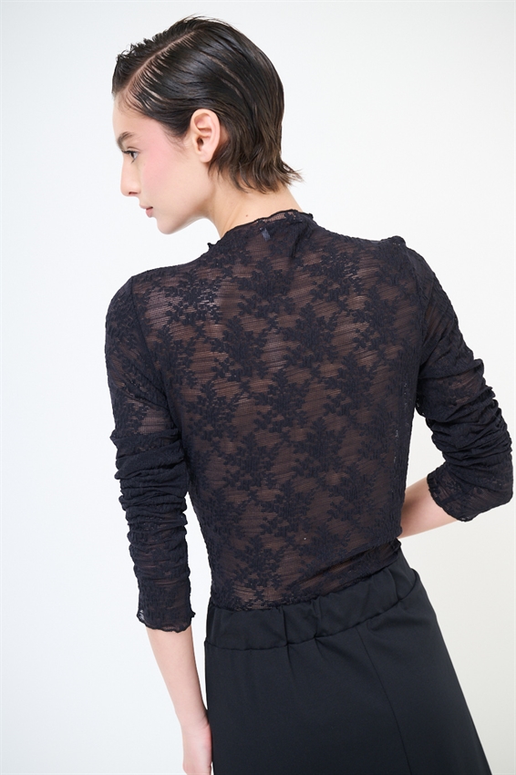 TOP IN PIZZO MANICA LUNGA STRETCH