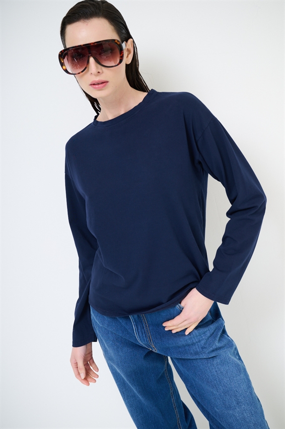 T-SHIRT COTONE MANICA LUNGA CALATA