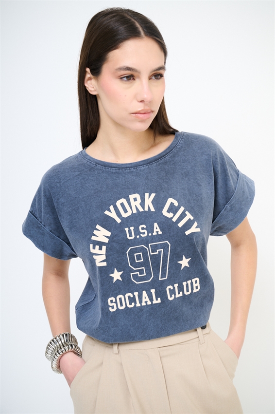 T-SHIRT STAMPA NEW YORK GLOW IN THE DARK