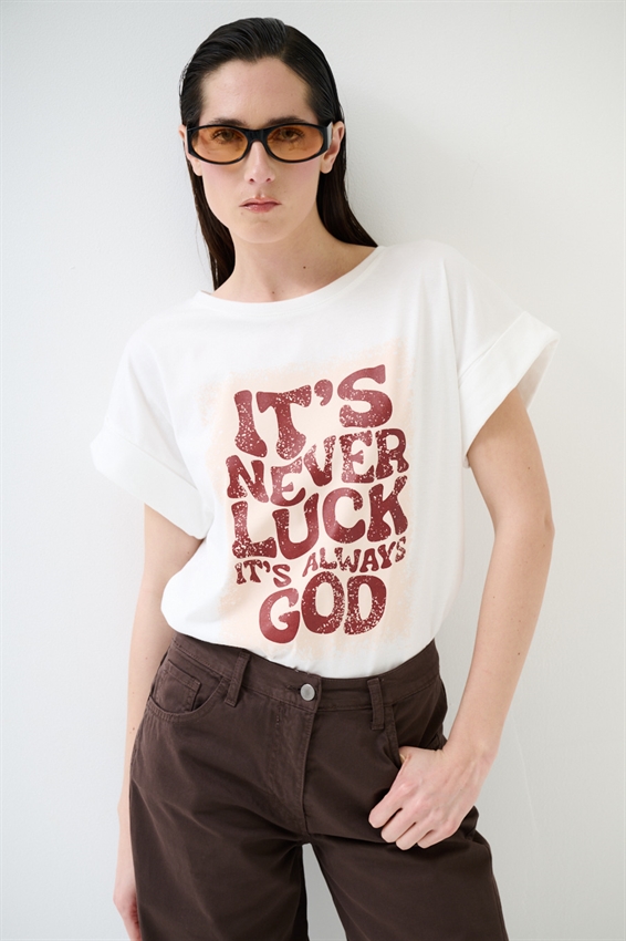 T-SHIRT CON STAMPA LUCK
