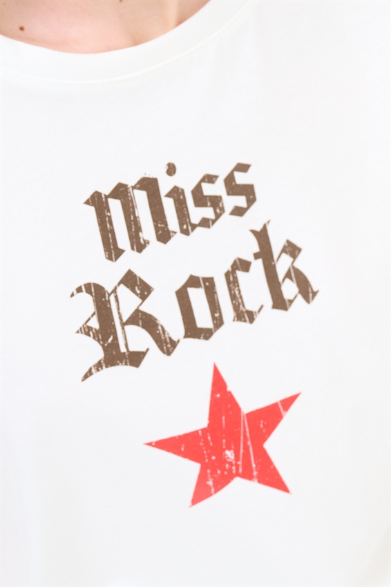 T-SHIRT CON STAMPA MISS ROCK