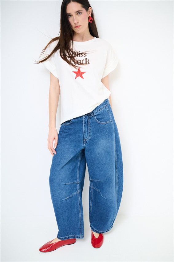 T-SHIRT CON STAMPA MISS ROCK