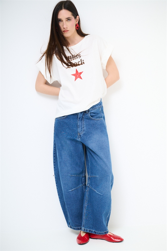 T-SHIRT CON STAMPA MISS ROCK