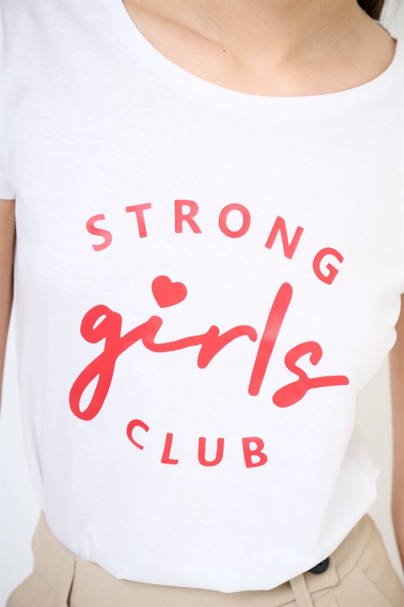 T-SHIRT BASIC STAMPA STRONG GIRLS
