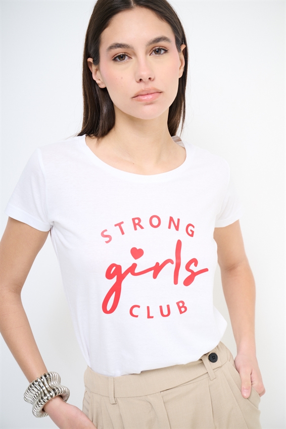 T-SHIRT BASIC STAMPA STRONG GIRLS