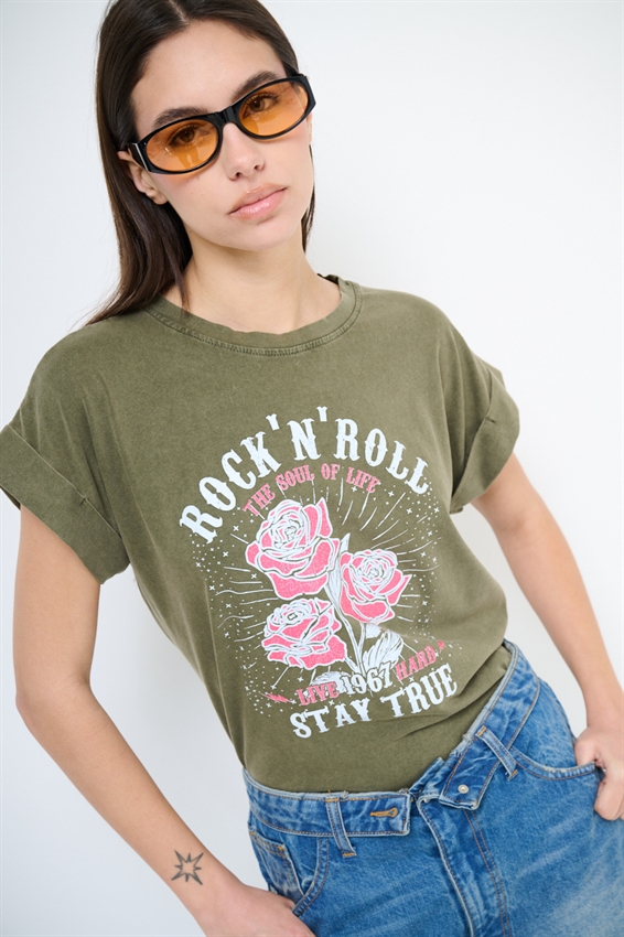 T-SHIRT STAMPA ROCK N ROLL