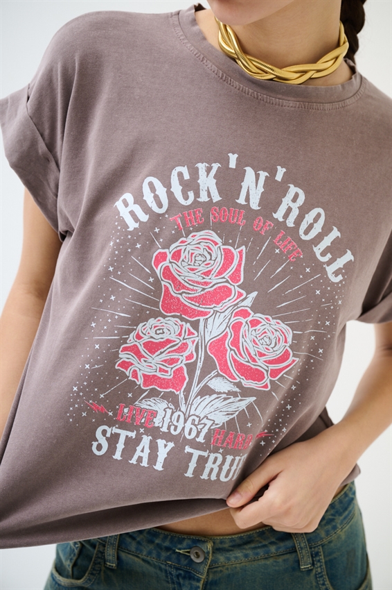 T-SHIRT STAMPA ROCK N ROLL