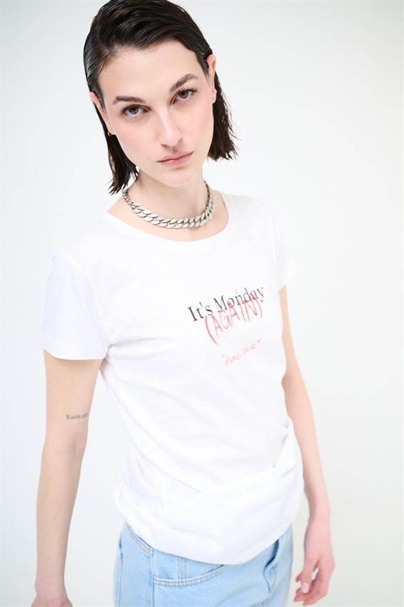 T-SHIRT CON STAMPA MONDAY AGAIN