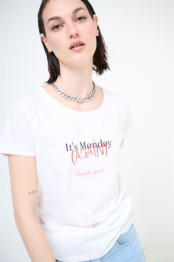 T-SHIRT CON STAMPA MONDAY AGAIN