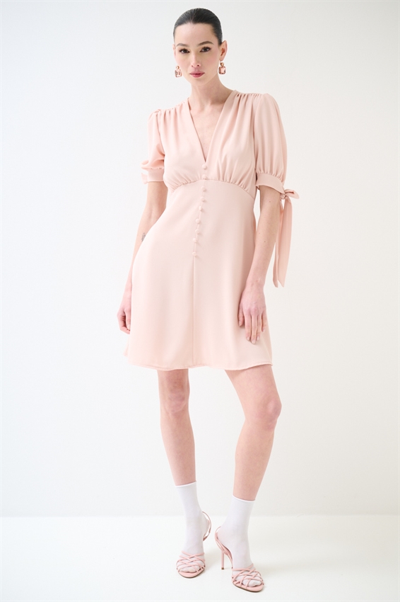 ABITO CORTO CON BOTTONI FODERATI