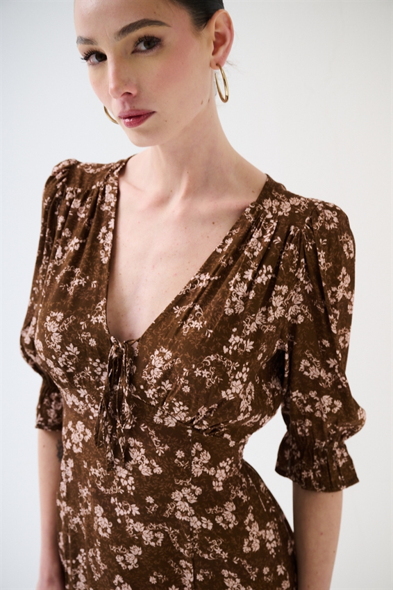 ABITO CORTO CON STAMPA E FIOCCO