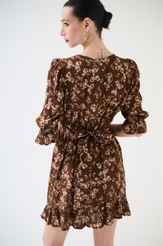 ABITO CORTO CON STAMPA E FIOCCO