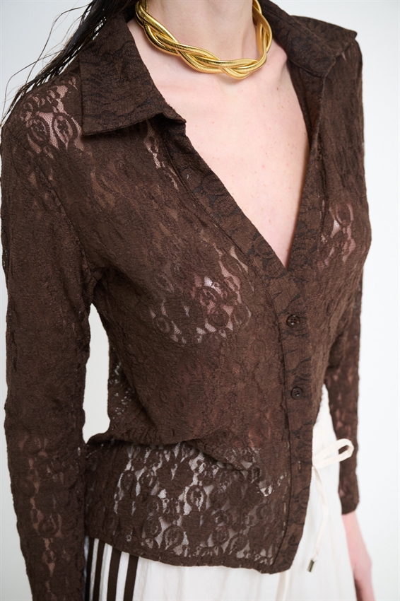 CAMICIA IN PIZZO ELASTICIZZATA