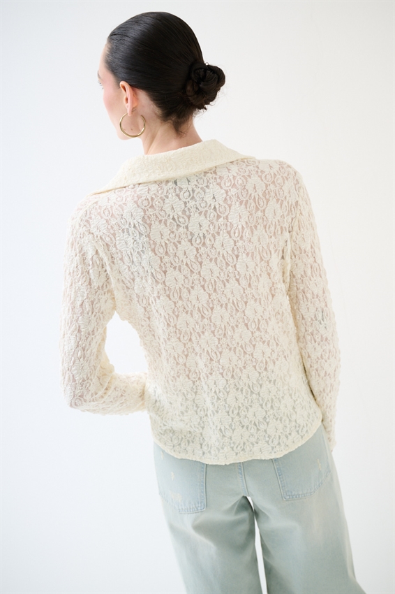 CAMICIA IN PIZZO ELASTICIZZATA