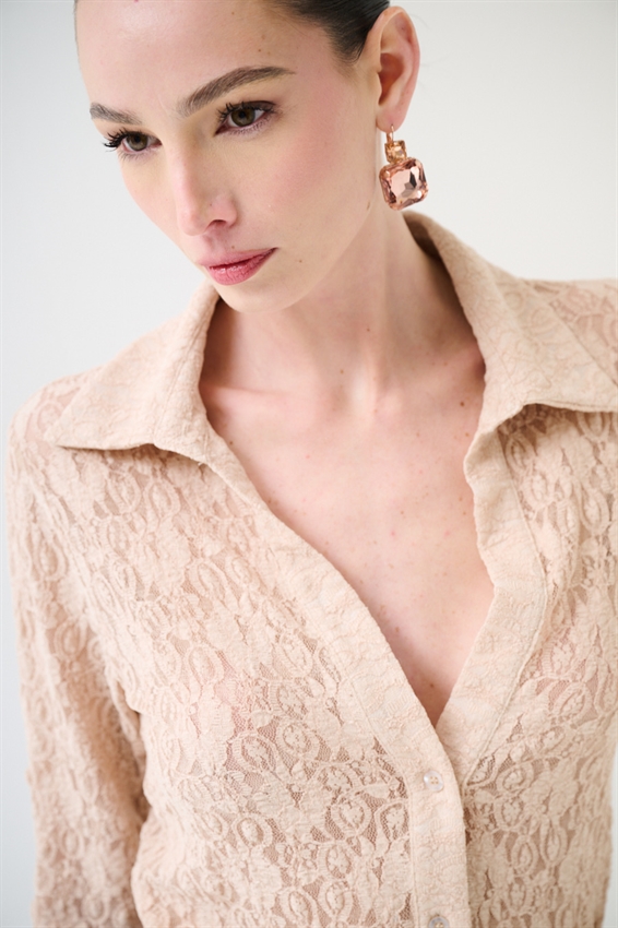 CAMICIA IN PIZZO ELASTICIZZATA