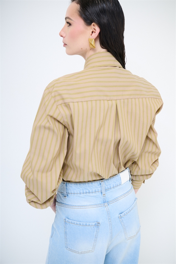 CAMICIA RIGATA CON CRAVATTA IN COTONE