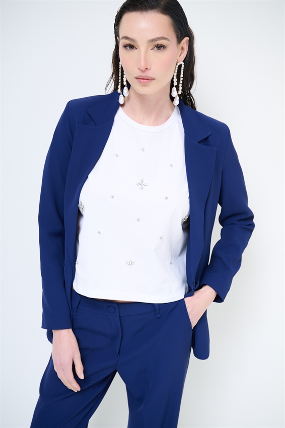 GIACCA BASIC CADI 1 BOTTONE BLU